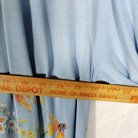 A Walk In The Park Blue Floral Open Front Kimono Cardigan Coastal Grandma Spring - Picture 7 of 9